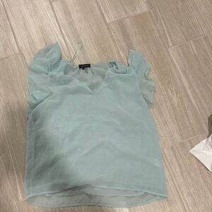 1. State Light Blue Sheer Blouse